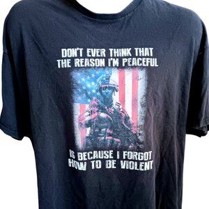 XL Vintage T-shirt Y2K Patriotic Soldier Print